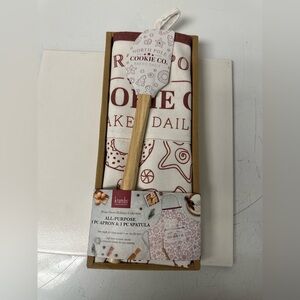 Red and White Apron and Spatula Set